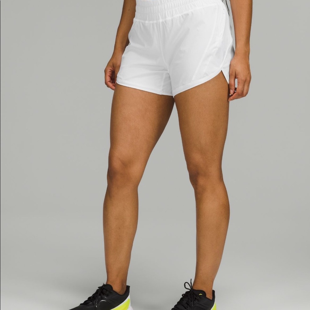 Lululemon Track That Mid-Rise Lined Short 5” White